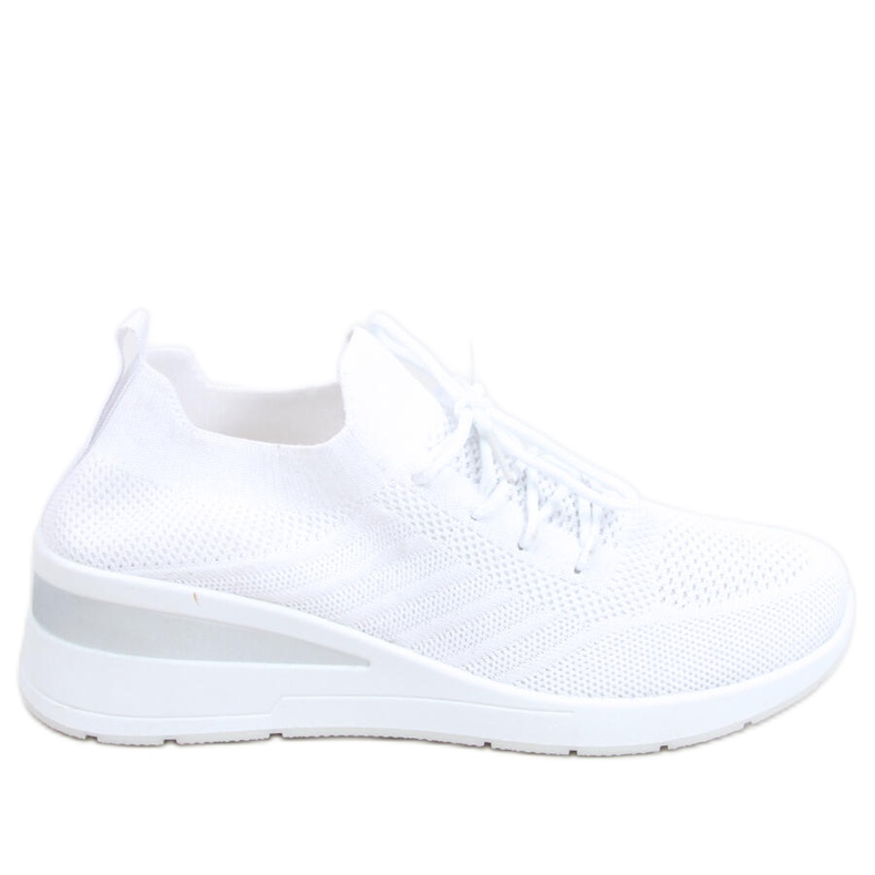 Ponožkové boty na klínku Binita White bílý