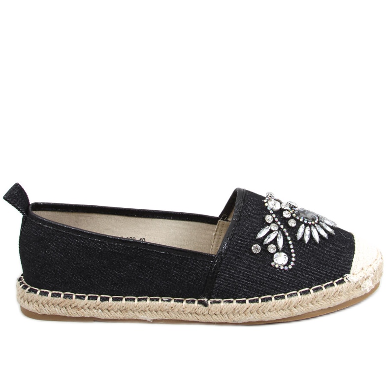 Espadrilky s kameny Birbal Black černá