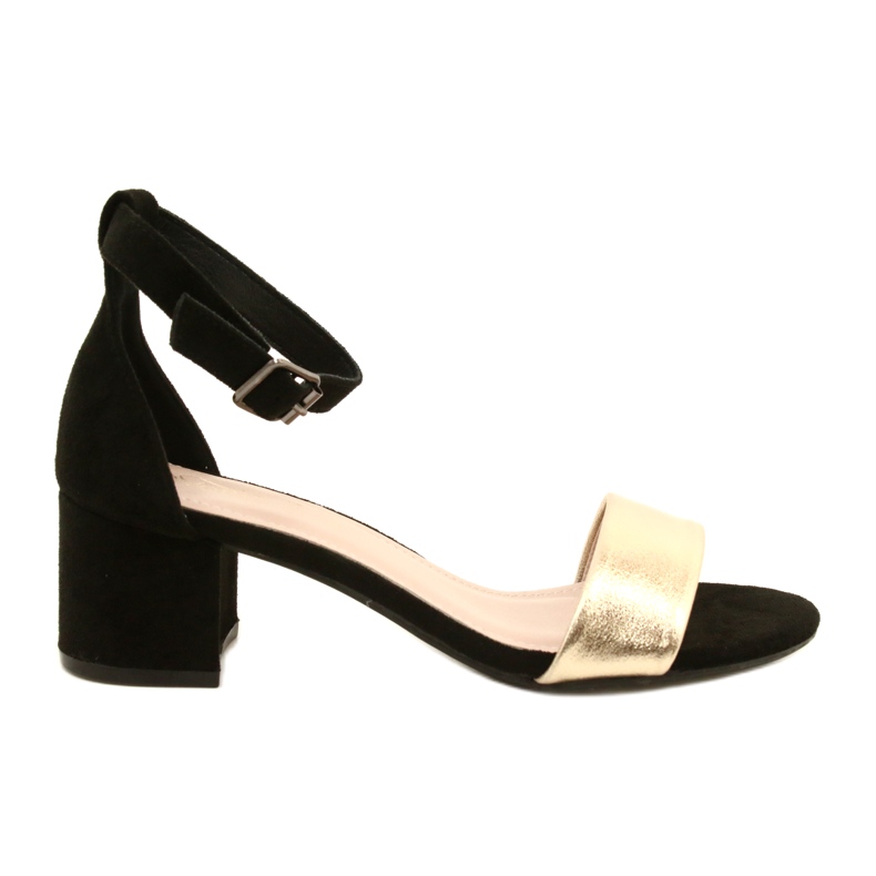 Černozlaté sandály na baru Evento 20SD98-1618 černá zlatý Černozlaté sandály na baru Evento 20SD98-1618 černá zlatý