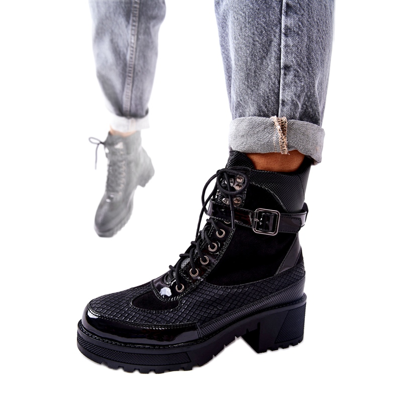 PG1 Černé pracovní boty Devera se sponou černá