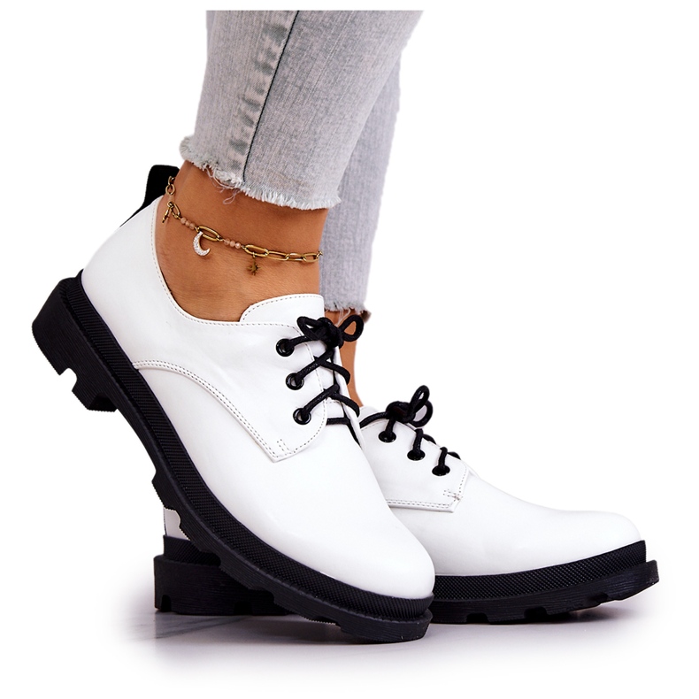 S.Barski Dámské klasické brogues Oxford White Colton bílý