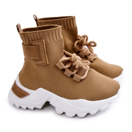 FR1 Dětské sportovní boty High Sock Beige Nickie béžový FR1 Dětské sportovní boty High Sock Beige Nickie béžový