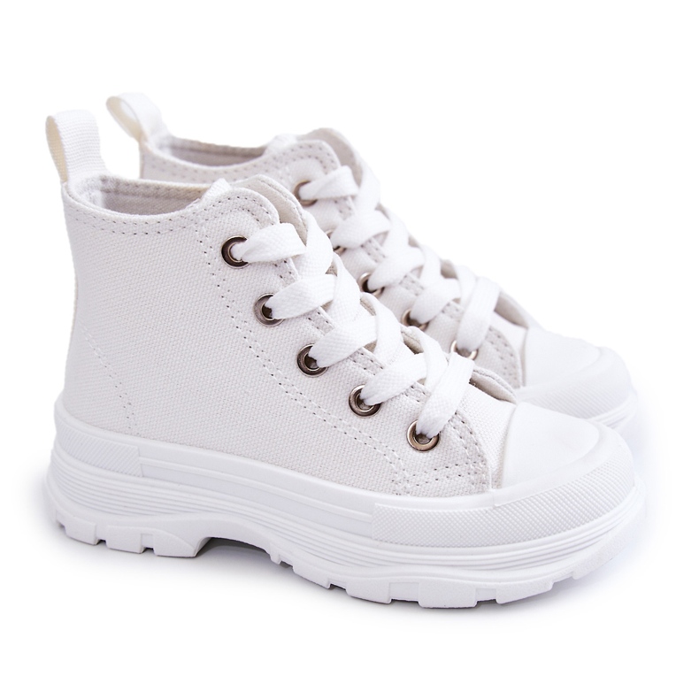 FR1 Dětské vysoké tenisky White Freeze bílý