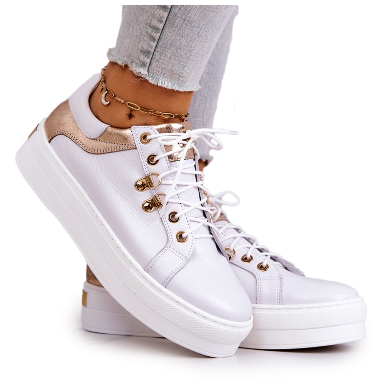 FILIPCZYK Kožené Sportovní Boty Na Platformě Bílá Mary Ann bílý FILIPCZYK Kožené Sportovní Boty Na Platformě Bílá Mary Ann bílý