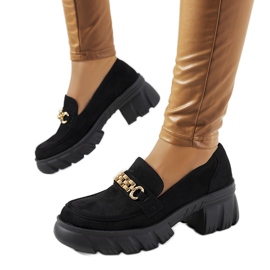 Černé mokasíny na silné podrážce Jeri černý