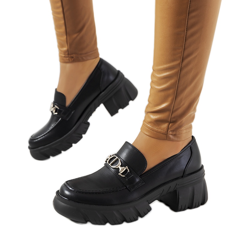 Černé mokasíny na silné podrážce Brant černá