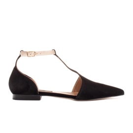 Marco Shoes Semišové sandály s páskem kolem kotníku černý