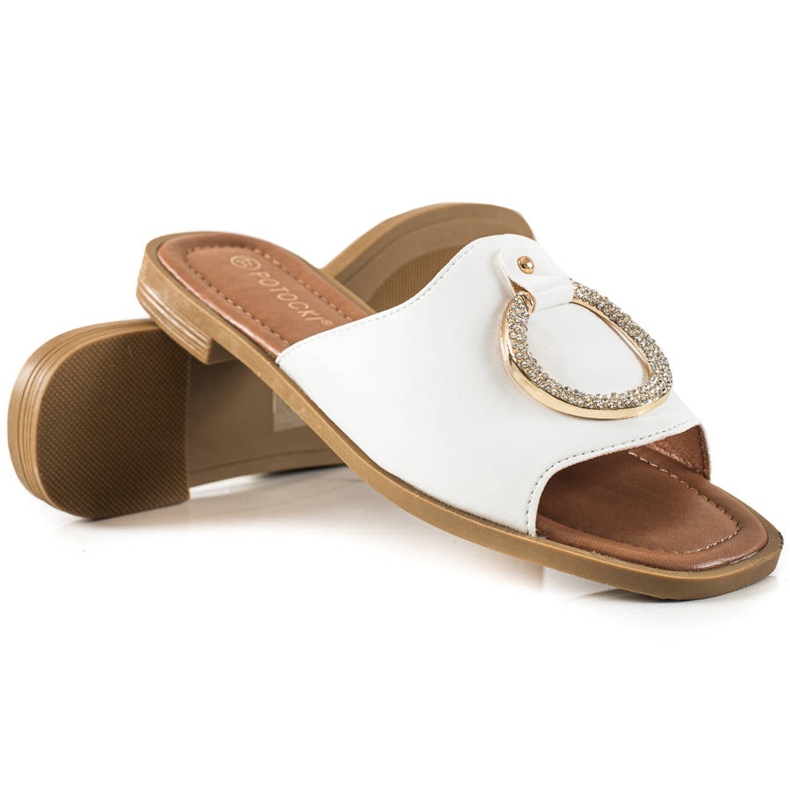 W. Potocki Bílé Pantofle S Potocki Ornamentem bílý