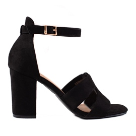 Evento Semišové sandály na vysokém podpatku černá Evento Semišové sandály na vysokém podpatku černá