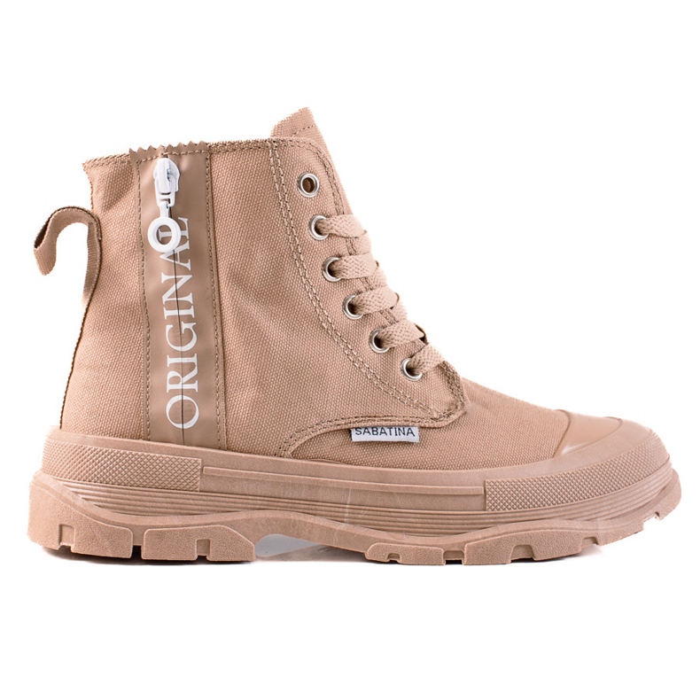 Sabatina Originální vysoké tenisky béžový hnědý