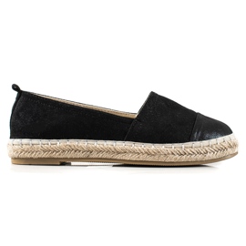 TRENDI Černé espadrilky se třpytkami černý