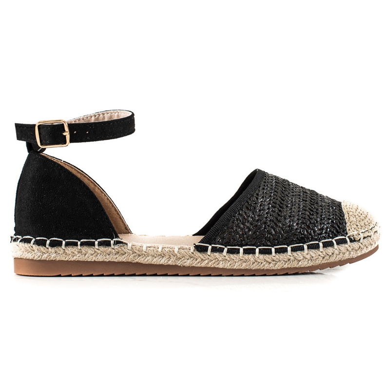 Anesia Paris Pletené Espadrilky Se Sponou černá Anesia Paris Pletené Espadrilky Se Sponou černá
