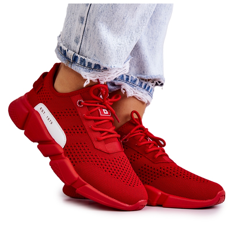 Dámská sportovní obuv Memory Foam Big Star JJ274270 Červená červené Dámská sportovní obuv Memory Foam Big Star JJ274270 Červená červené