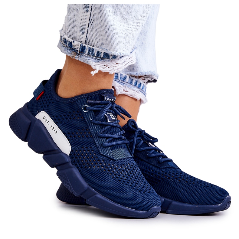 Dámská sportovní obuv Memory Foam Big Star JJ274274 Námořnická modrá modrý