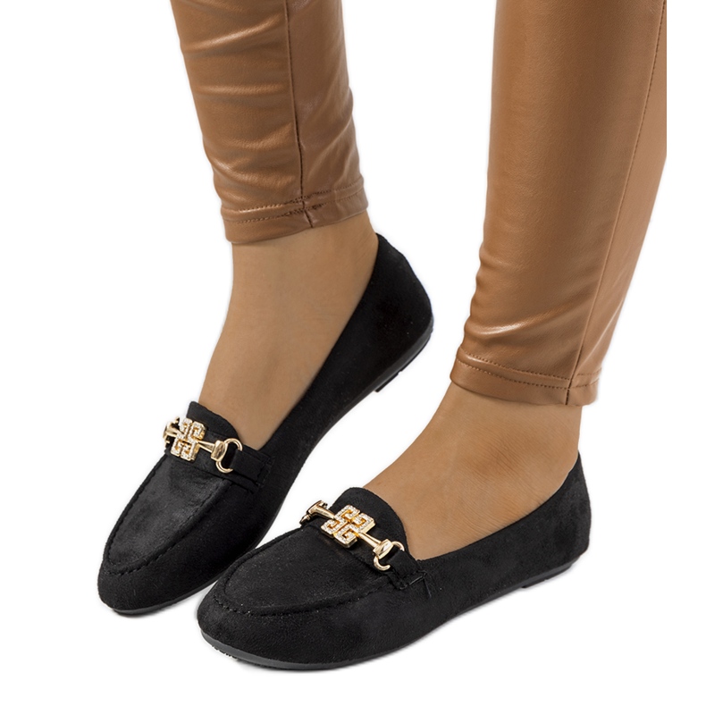 Černé mokasíny s Cardoso sponou černá