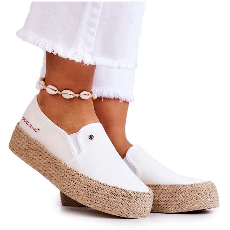 Dámské espadrilky na platformě Cross Jeans JJ2R4013C Bílé bílý