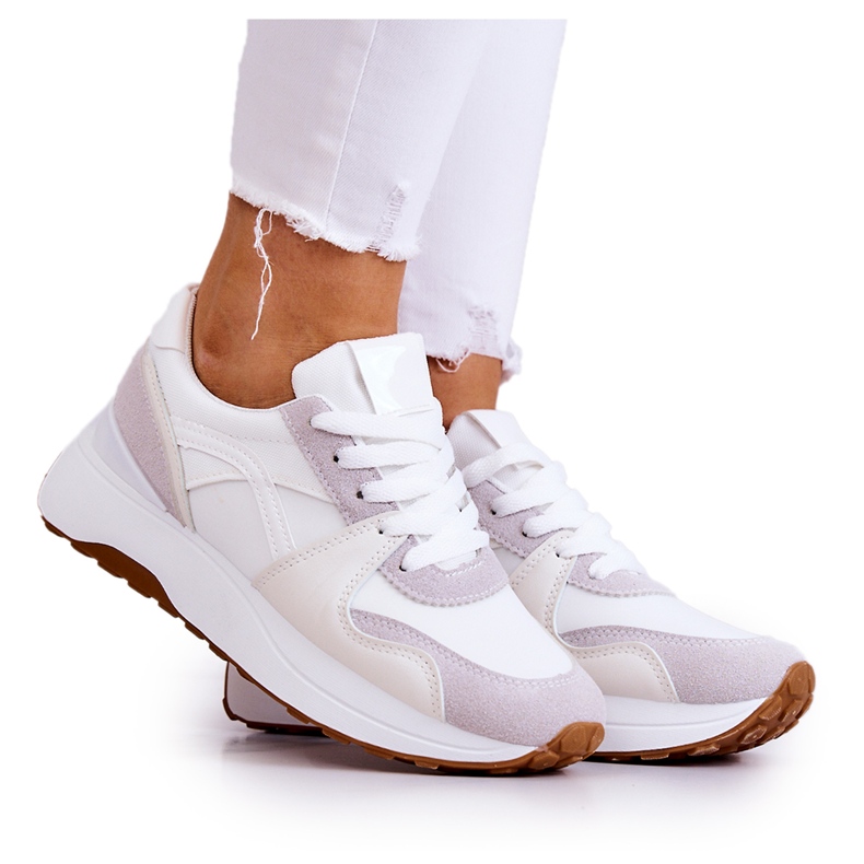 FG2 Bílo-šedá sportovní obuv Coryse vázaná bílý FG2 Bílo-šedá sportovní obuv Coryse vázaná bílý