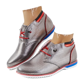 Stříbrné dámské prolamované boty Luella stříbrný