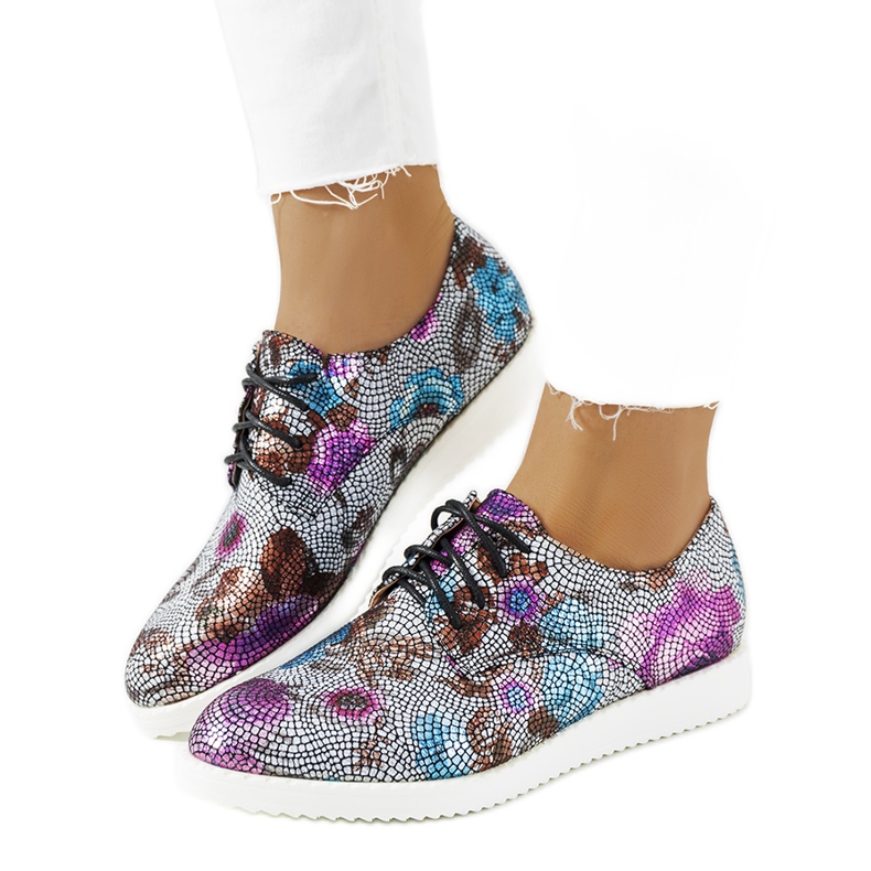 Barevné dámské kovové boty vícebarevný