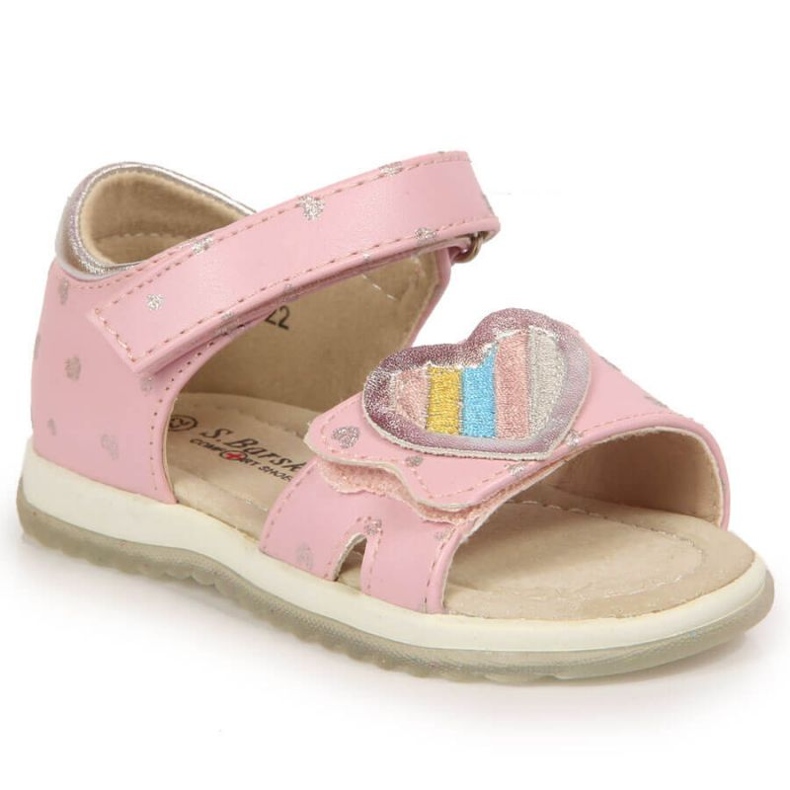 Sandály na suchý zip S. Barski Jr. OLI152B růžové růžový