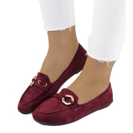 Maroon dámské mokasíny od Leila červený