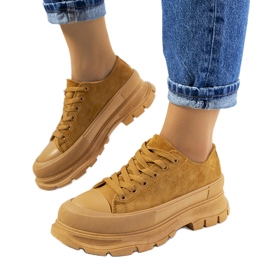 Hnědé tenisky na platformě Baldi hnědý vícebarevný žlutá Hnědé tenisky na platformě Baldi hnědý vícebarevný žlutá