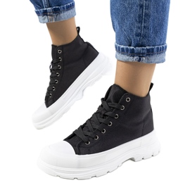 Černé kotníkové tenisky na platformě Boyes černý