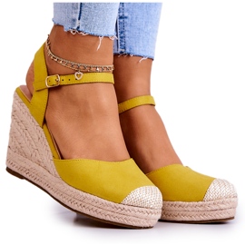 FW1 Dámské Espadrilky Na Pletené Platformě žluté Canillo žluť