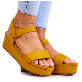 FW1 Semišové Sandály Na žluté Sariah Platformě žluť