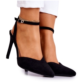 FB2 Kharen Černé semišové podpatky s přezkou černá FB2 Kharen Černé semišové podpatky s přezkou černá