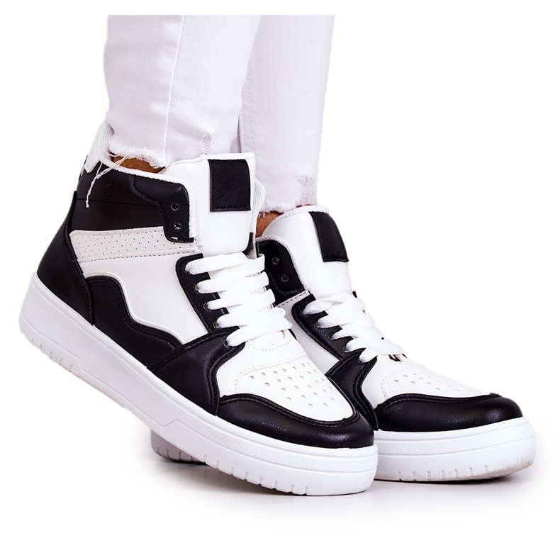 FG2 Vysoká dámská sportovní obuv bílá a černá Megithoe bílý