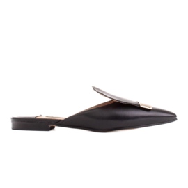 Marco Shoes Pantofle z přírodní kůže černý
