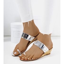 Stříbrné otevřené pantofle na klínku Trentino stříbrný Stříbrné otevřené pantofle na klínku Trentino stříbrný