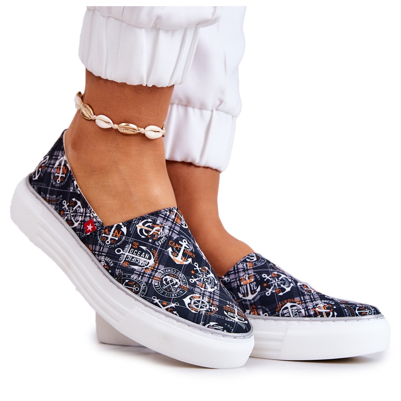 Dámské tenisky Slip On Memory Foam Big Star JJ276012 Black černá Dámské tenisky Slip On Memory Foam Big Star JJ276012 Black černá