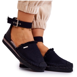 Dámské espadrilky se sponou Big Star JJ274888 Černá černý