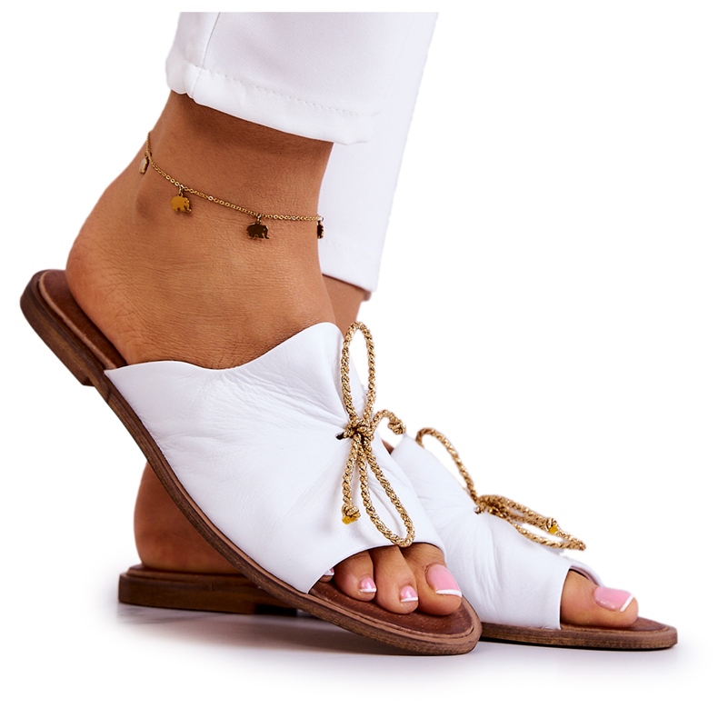 Kožené Dámské pantofle Nicole 2659/003 Bílé bílý