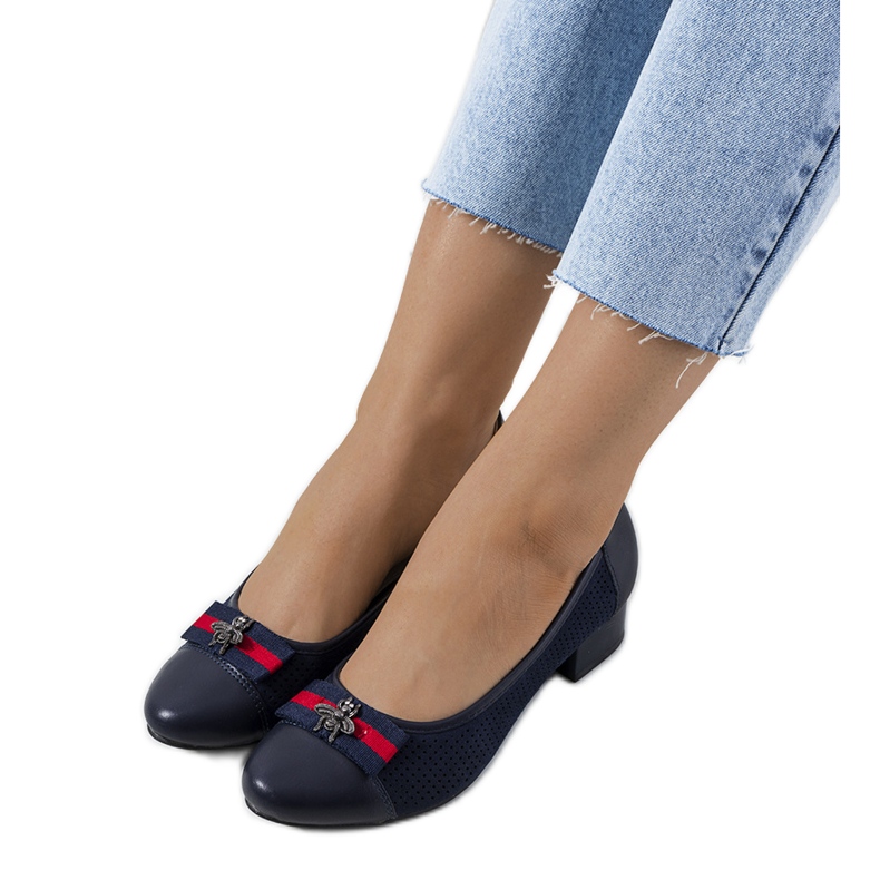 Prolamované lodičky Seema v tmavě modré barvě modrý