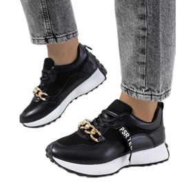 Černé tenisky s řetízkem Samina černý