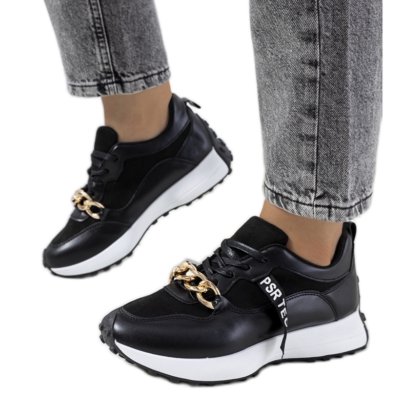 Černé tenisky s řetízkem Samina černá