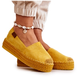 Inna Lesley Yellow Suede slip On Espadrilky žlutá Inna Lesley Yellow Suede slip On Espadrilky žlutá
