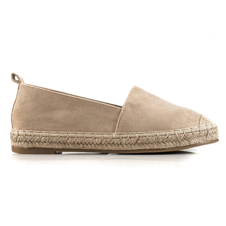 Bestelle Béžové semišové espadrilky béžový