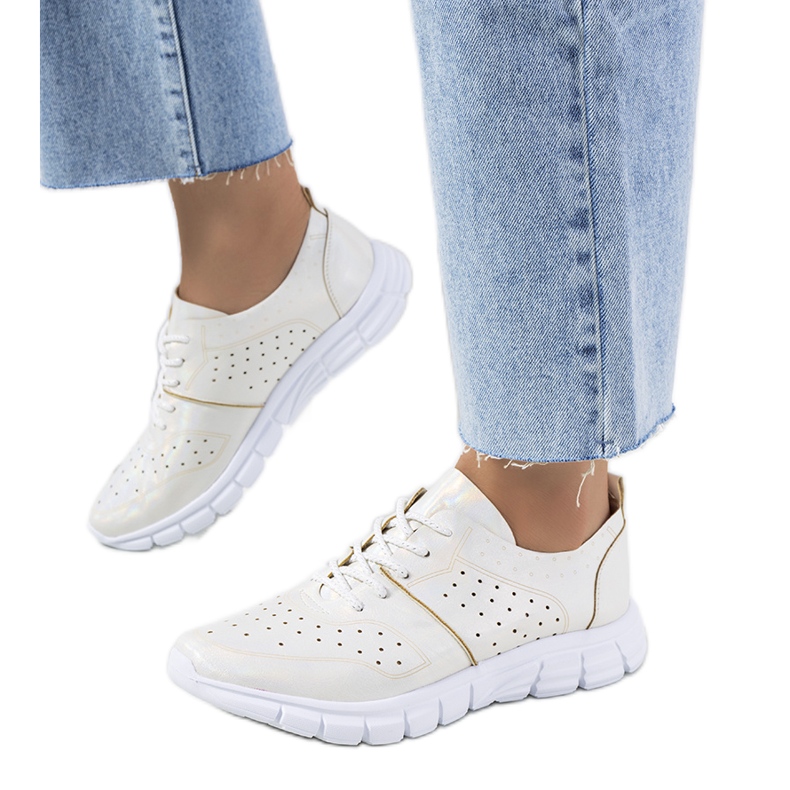 Bílé holografické tenisky Enid béžový