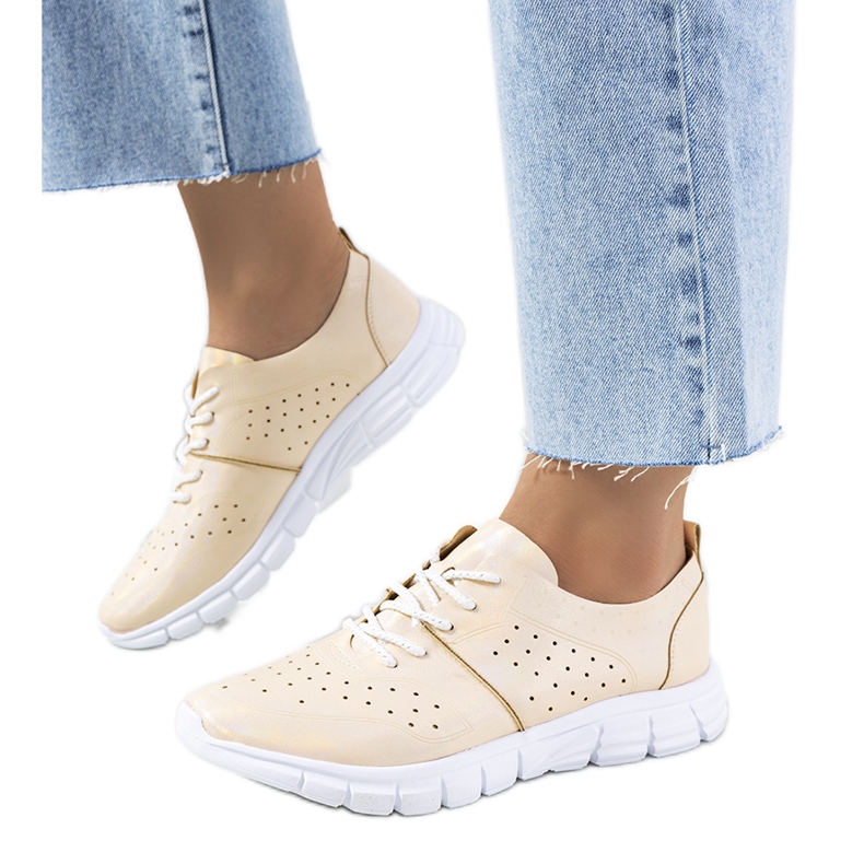 Holografické tenisky Enid Gold béžový zlatý