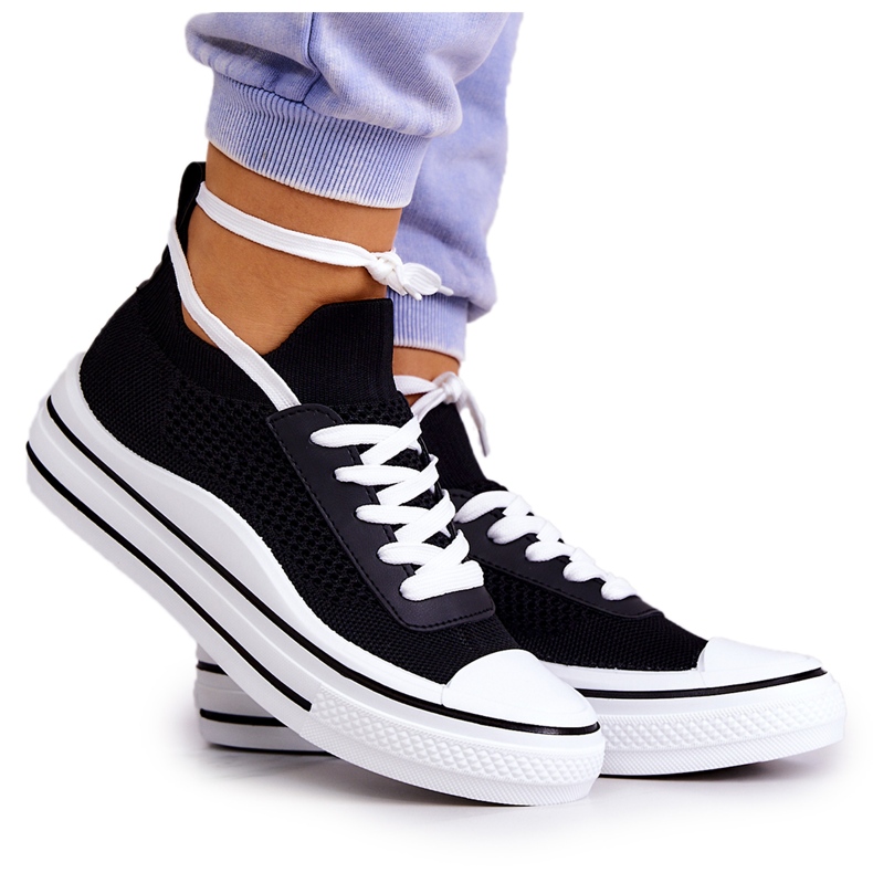 S.Barski Dámské černé tenisky Soren Socks černá