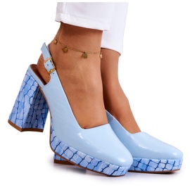 Sergio Leone Kožené lodičky Maciejka 05441-06 Modré modrý