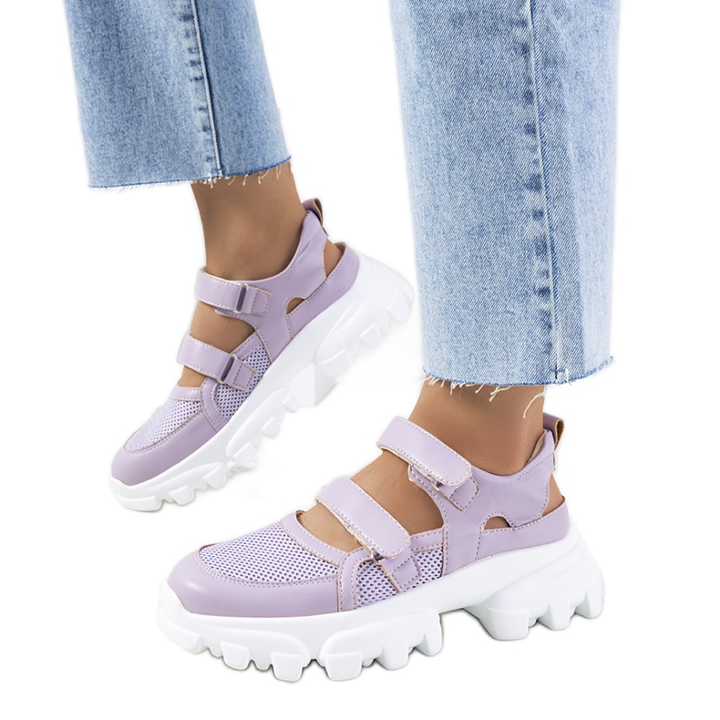 Fialové tenisky s traktorovou podrážkou od Djurs fialový