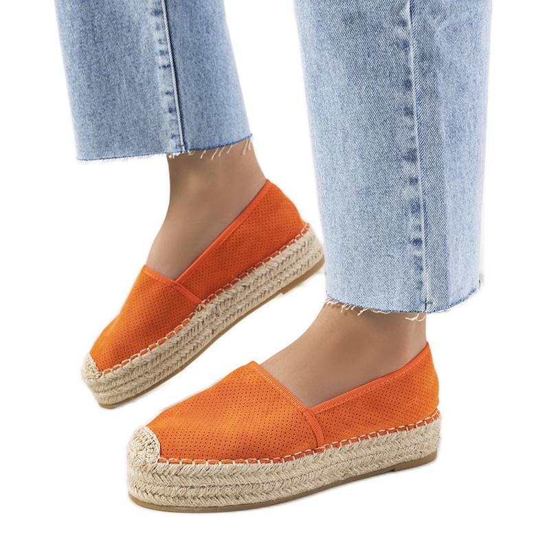 Prolamované espadrilky Orange Capelle oranžový