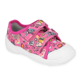 Befado Pink Children's Sneakers 907P148 barevné vzory růžový