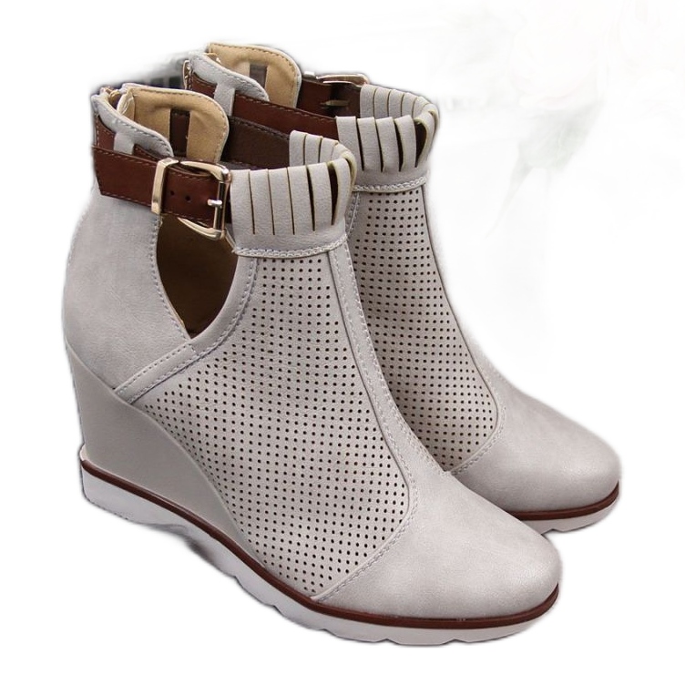 Prolamované tenisky na klínku Filippo W PAW117A béžové béžový