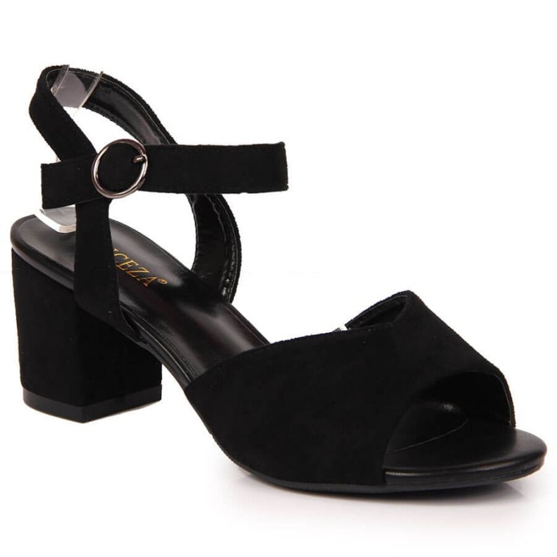 Černé sandály na sloupku Vinceza W JAN113A černá Černé sandály na sloupku Vinceza W JAN113A černá